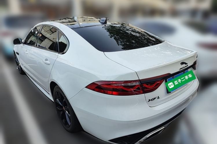 Used Jaguar XFL 2021 XFL 2.0T P250 All-Wheel-Drive Shimmering Black Sport Edition Rear Left 45 Deg