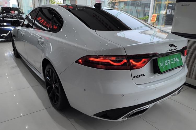 Used Jaguar XFL 2021 XFL 2.0T P250 All-Wheel-Drive Shimmering Black Sport Edition Rear Left 45 Deg