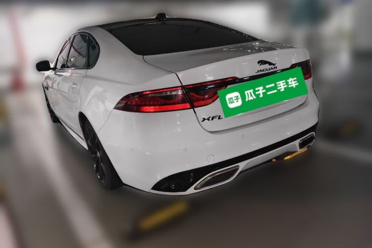 Used Jaguar XFL 2021 XFL 2.0T P250 All-Wheel-Drive Shimmering Black Sport Edition Rear Left 45 Deg