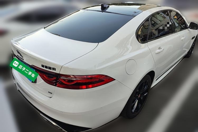 Used Jaguar XFL 2021 XFL 2.0T P250 All-Wheel-Drive Shimmering Black Sport Edition Rear Right 45 Deg