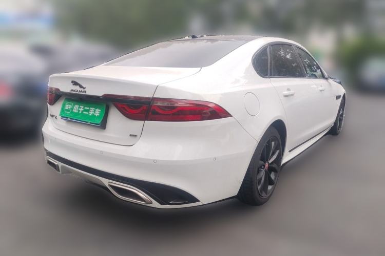 Used Jaguar XFL 2021 XFL 2.0T P250 All-Wheel-Drive Shimmering Black Sport Edition Rear Right 45 Deg