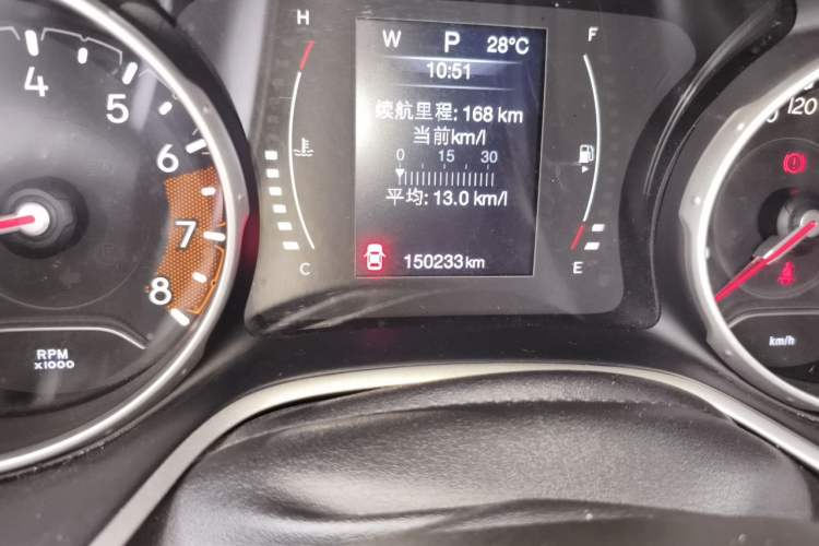 Used Jeep Compass 2017 200T Automatic Enjoyment Version Odometer Close Up