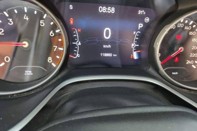Used Jeep Compass 2017 200T Automatic Family Edition Odometer Close Up