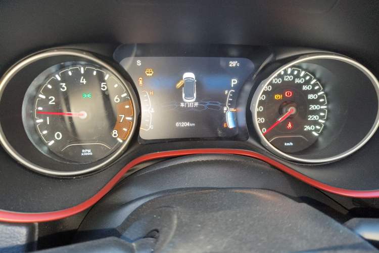 Used Jeep Compass 2017 200TS Automatic High-Performance All-Wheel Drive Edition Odometer Close Up