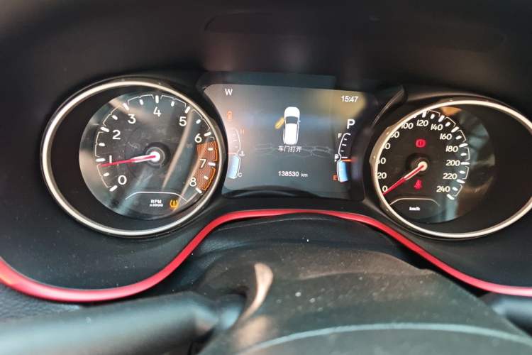 Used Jeep Compass 2017 200TS Automatic High-Performance All-Wheel Drive Edition Odometer Close Up
