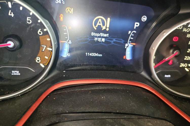 Used Jeep Compass 2017 200TS Automatic High-Performance All-Wheel Drive Edition Odometer Close Up