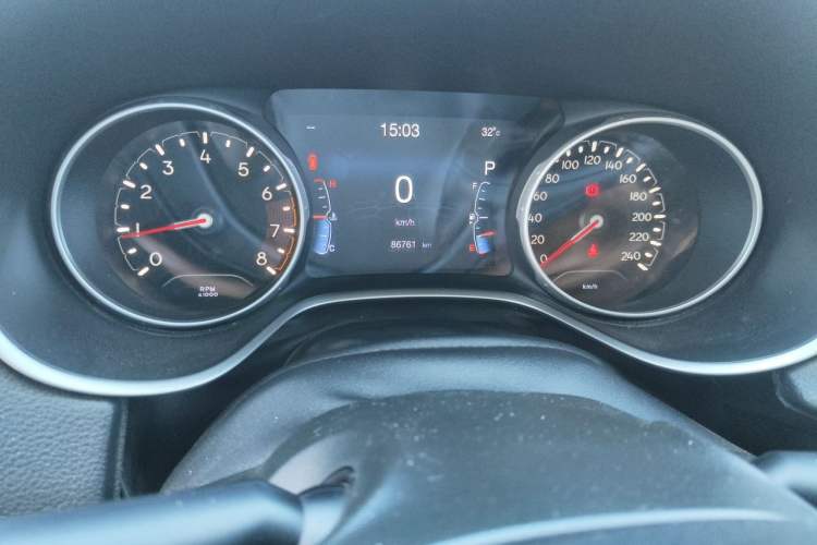 Used Jeep Compass 2017 200T Automatic Family Edition Odometer Close Up
