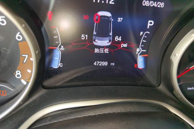 Used Jeep Compass 2017 200T Automatic Family Edition Odometer Close Up