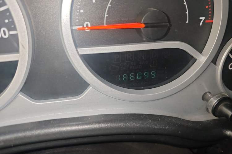 Used Jeep Wrangler 2008 3.8L Sahara Four-Door Edition Odometer Close Up