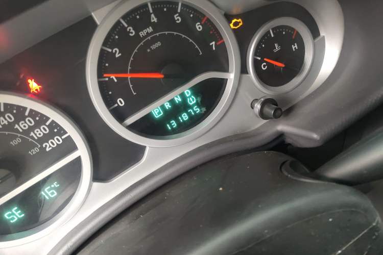 Used Jeep Wrangler 2009 3.8L Rubicon four-door model Odometer Close Up