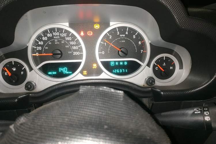 Used Jeep Wrangler 2010 3.8L Sahara Four-Door Edition Odometer Close Up