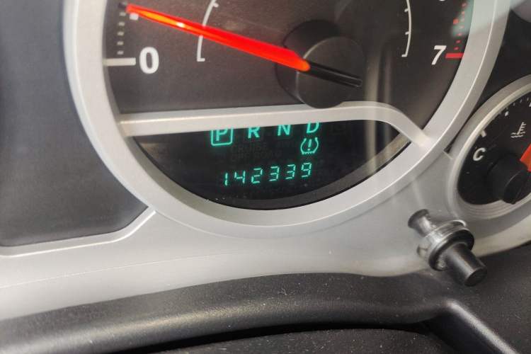 Used Jeep Wrangler 2010 3.8L Sahara two-door model Odometer Close Up