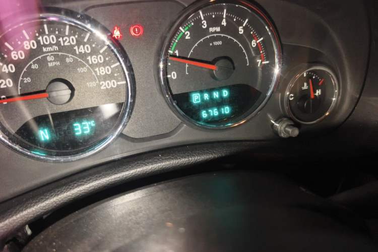 Used Jeep Wrangler 2011 3.8L Sahara two-door model Odometer Close Up