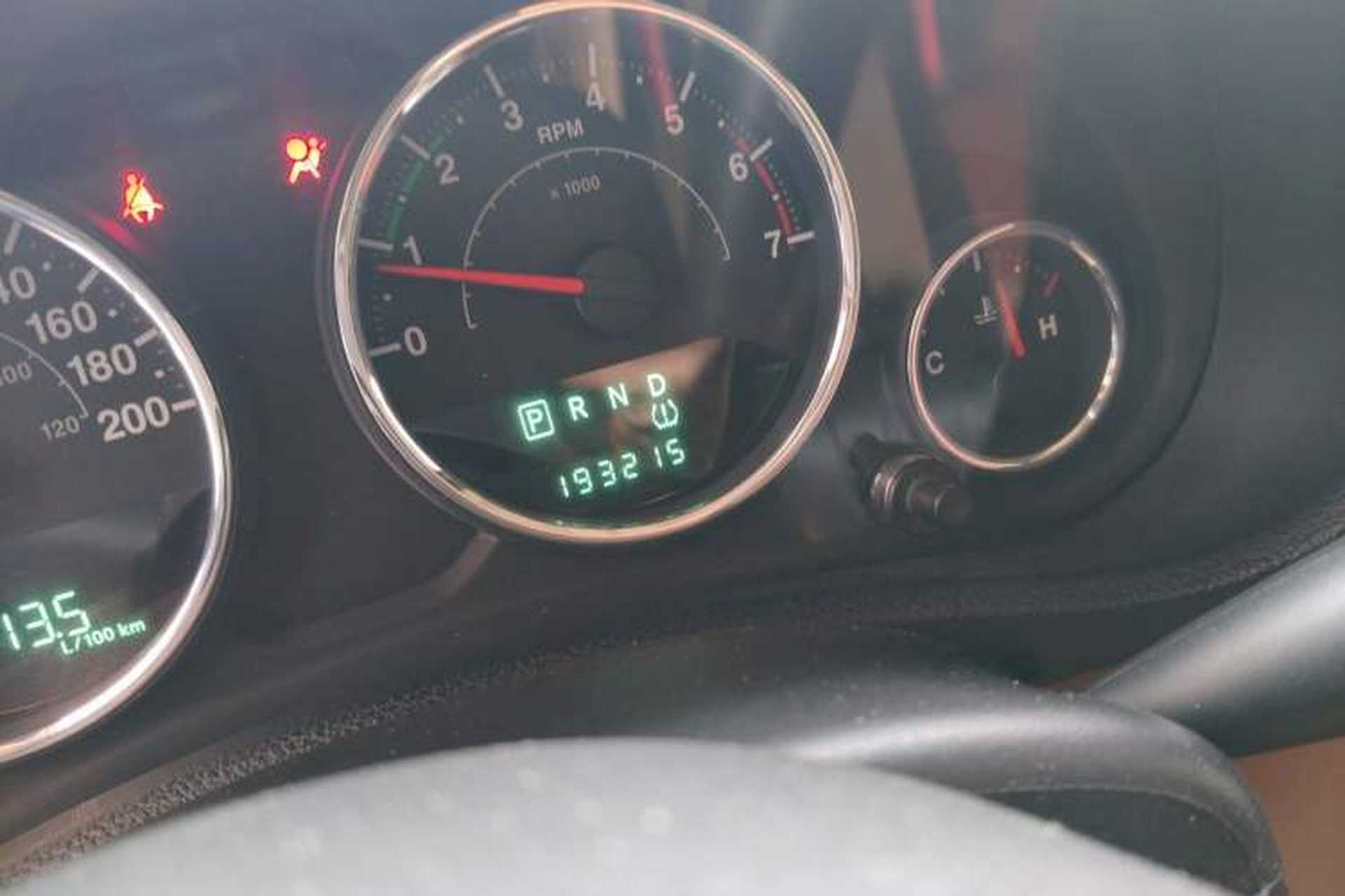 Used Jeep Wrangler 2011 3.8L Rubicon two-door version Odometer Close Up