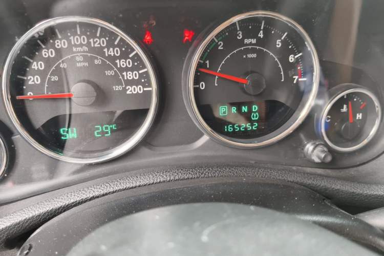 Used Jeep Wrangler 2012 3.6L Rubicon two-door model Odometer Close Up