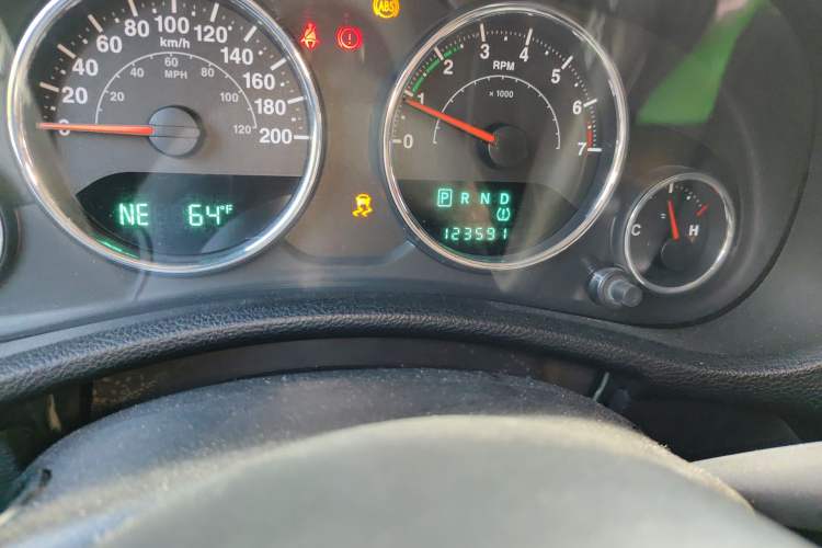 Used Jeep Wrangler 2012 3.6L Rubicon two-door model Odometer Close Up