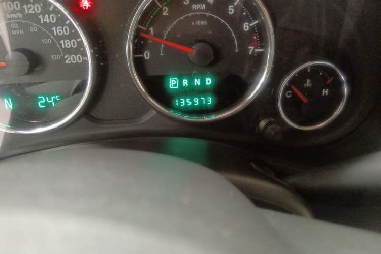 Used Jeep Wrangler 2012 3.6L Rubicon two-door model Odometer Close Up