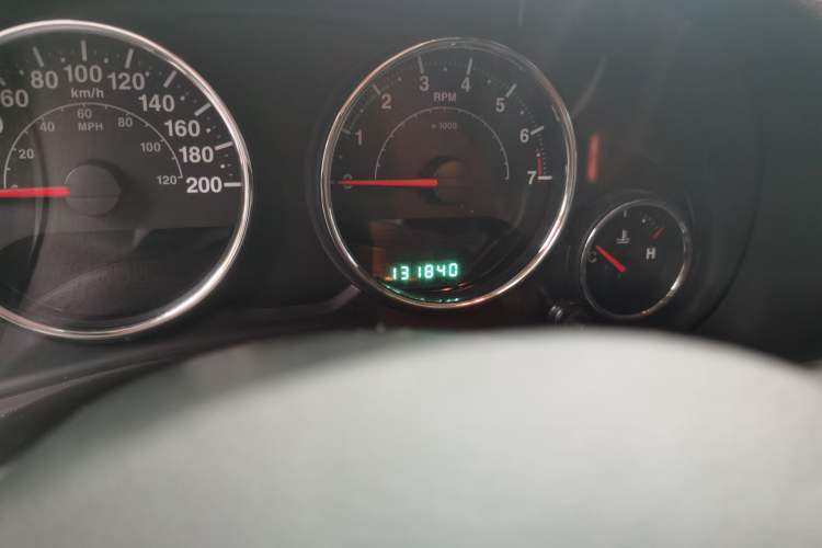 Used Jeep Wrangler 2013 3.6L Sahara two-door model Odometer Close Up