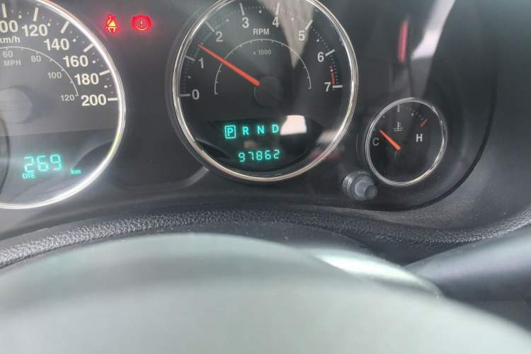 Used Jeep Wrangler 2013 3.6L Sahara two-door model Odometer Close Up
