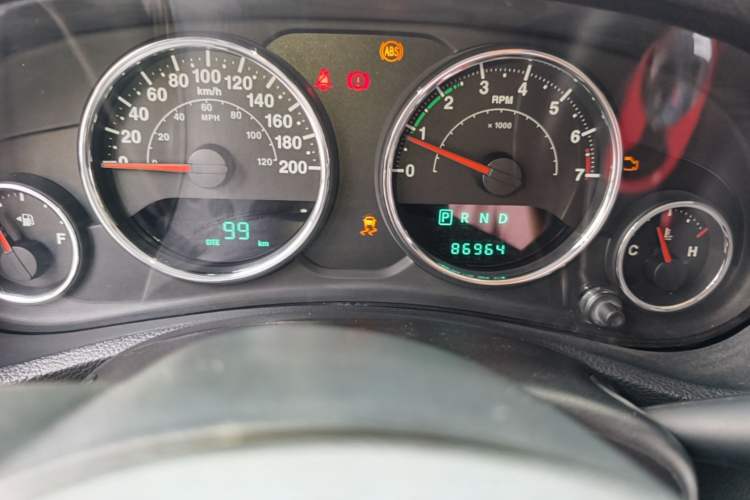 Used Jeep Wrangler 2013 3.6L Sahara two-door model Odometer Close Up