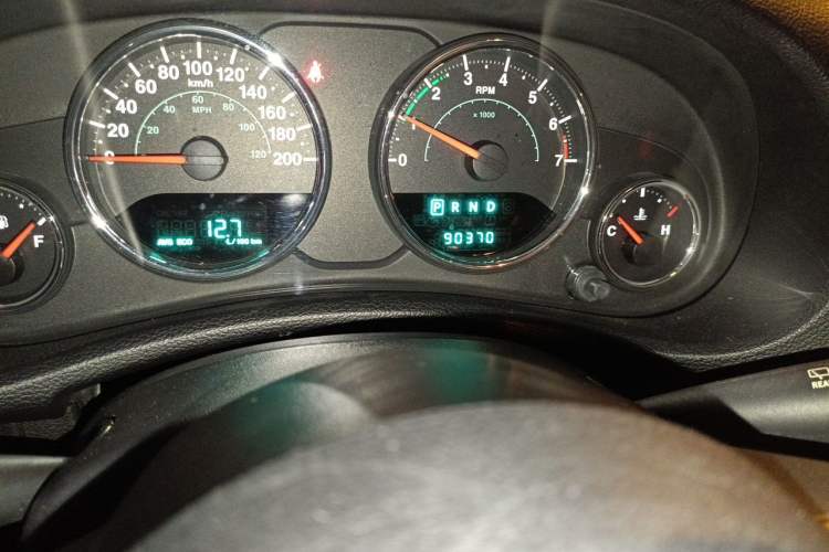 Used Jeep Wrangler 2013 3.6L Sahara two-door model Odometer Close Up