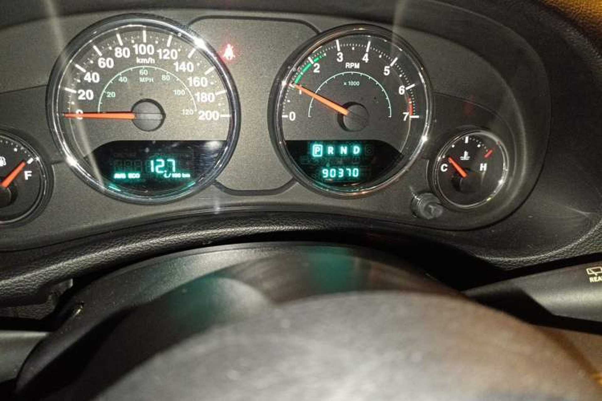 Used Jeep Wrangler 2013 3.6L Sahara two-door model Odometer Close Up