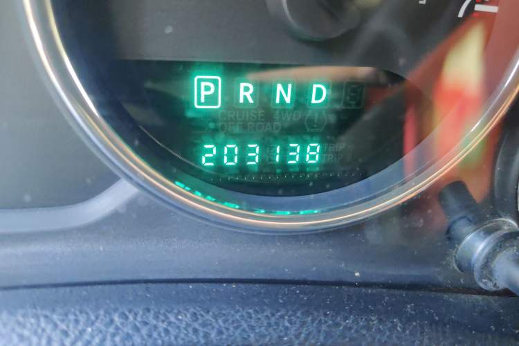 Used Jeep Wrangler 2013 3.6L Sahara two-door model Odometer Close Up