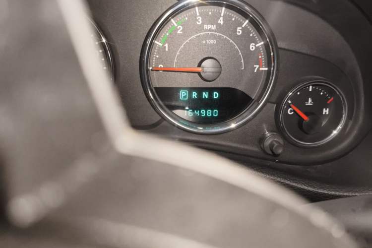 Used Jeep Wrangler 2013 3.6L Rubicon four-door model Odometer Close Up
