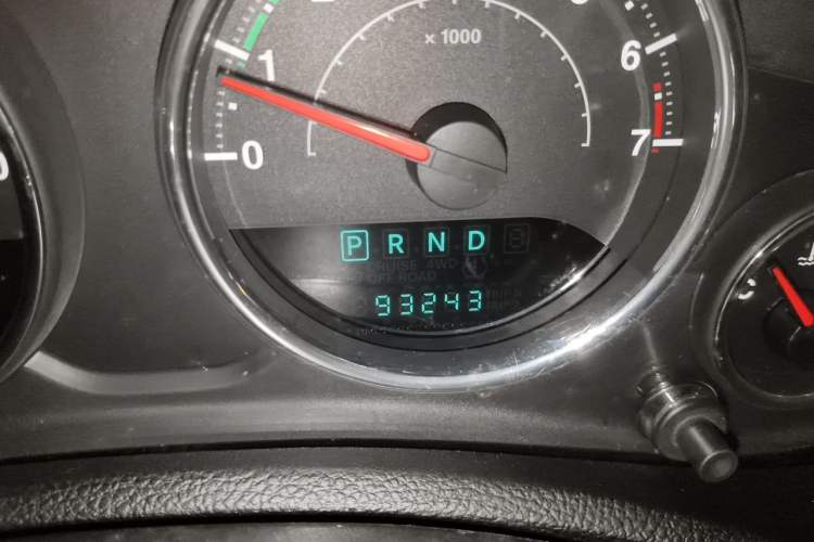 Used Jeep Wrangler 2013 3.6L Rubicon four-door model Odometer Close Up