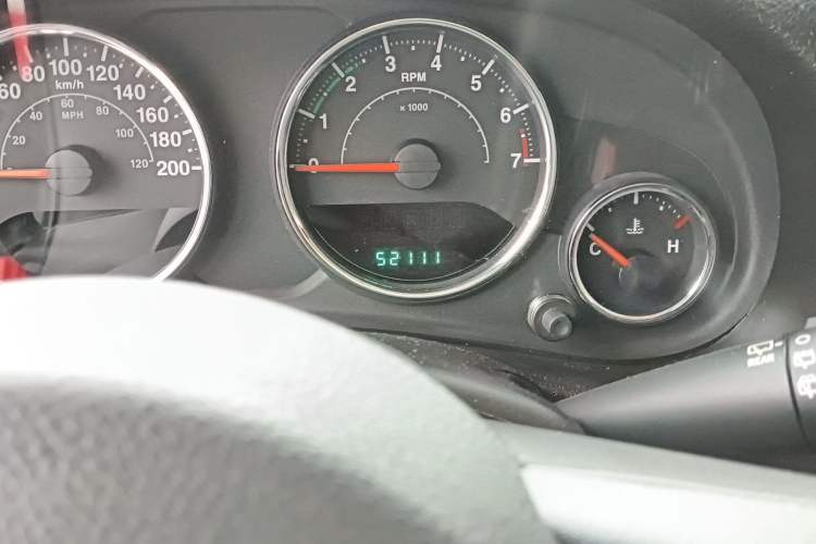 Used Jeep Wrangler 2013 3.6L Sahara two-door model Odometer Close Up