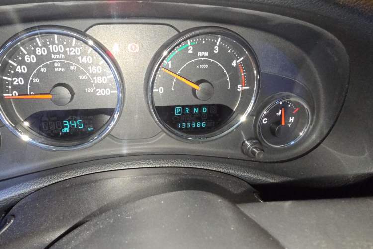 Used Jeep Wrangler 2014 2.8TD Sahara Four-Door Edition Odometer Close Up