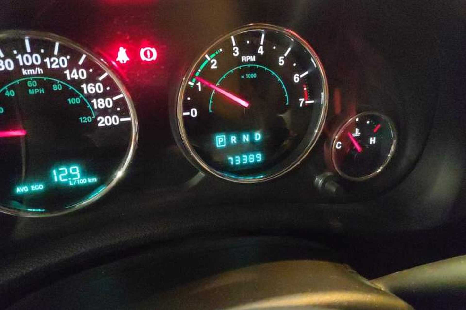 Used Jeep Wrangler 2014 3.0L Sahara Four-Door Edition Odometer Close Up