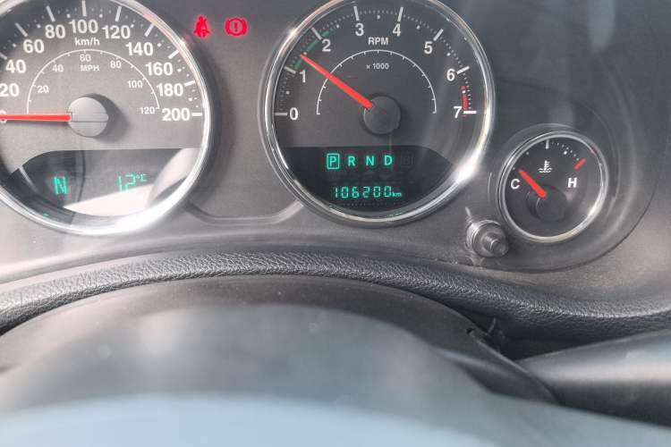 Used Jeep Wrangler 2015 3.6L Rubicon two-door model Odometer Close Up