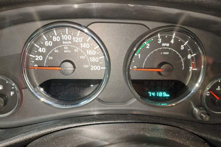 Used Jeep Wrangler 2015 3.6L Rubicon Two-Door Comfort Edition Odometer Close Up