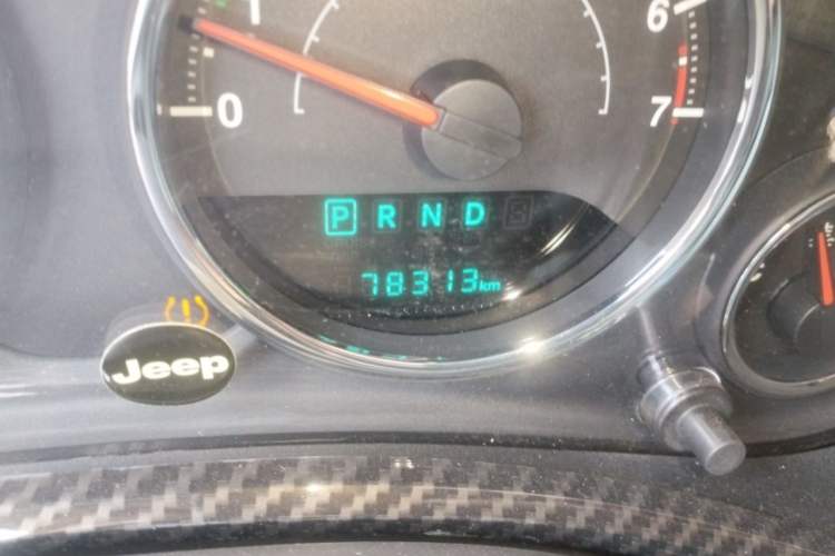 Used Jeep Wrangler 2015 3.6L Rubicon two-door model Odometer Close Up