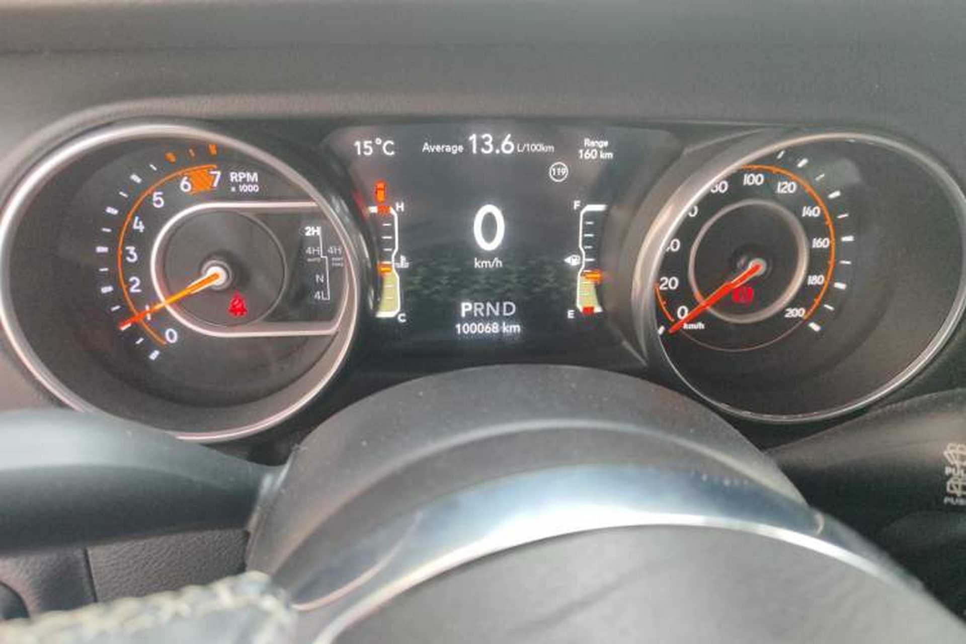 Used Jeep Wrangler 2018 2.0T Sahara Four-Door Edition Odometer Close Up
