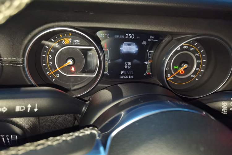 Used Jeep Wrangler 2018 2.0T Sahara Four-Door Edition Odometer Close Up
