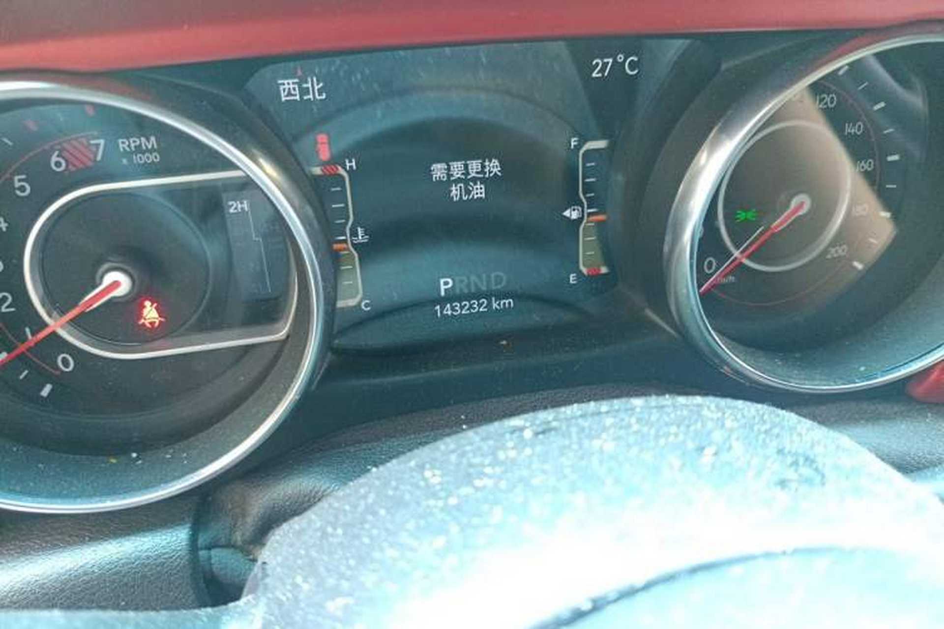 Used Jeep Wrangler 2019 2.0T Rubicon Four-Door Version China VI Emission Standard Odometer Close Up