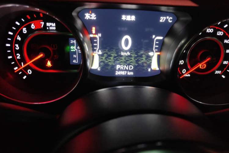 Used Jeep Wrangler 2021 2.0T Robin Hood two-door version Odometer Close Up