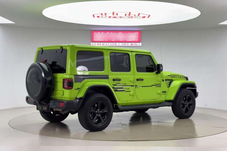 Used Jeep Wrangler 2022 2.0T High-Altitude Alaska Aurora Green Special Edition Rear Right 45 Deg