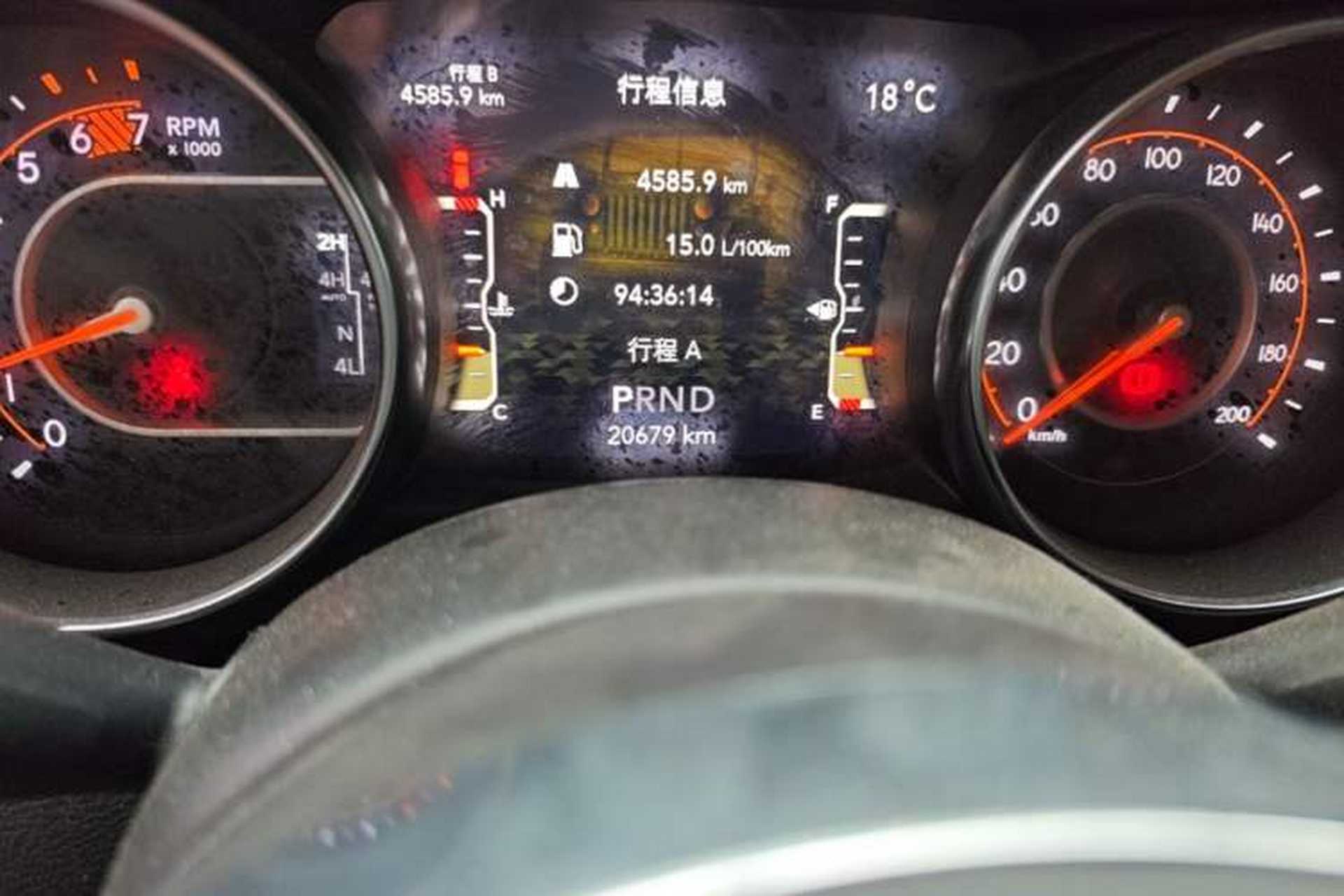 Used Jeep Wrangler 2022 2.0T High Altitude Four-Door Edition Odometer Close Up