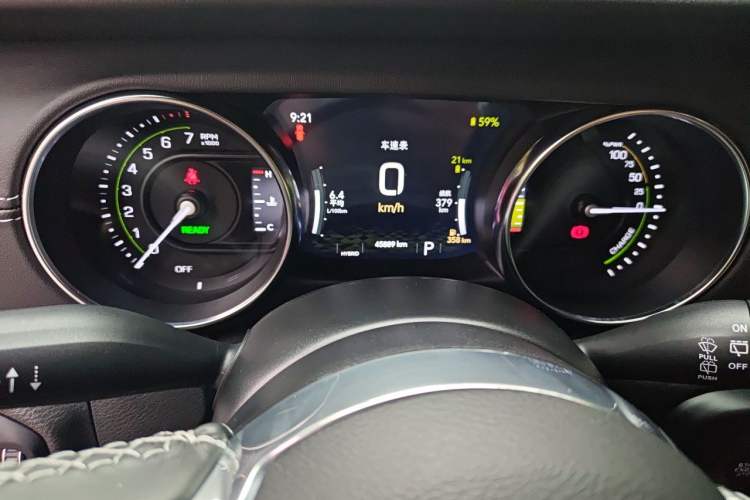 Used Jeep Wrangler New Energy 2021 Four-Door 2.0T 4xe Sahara First Edition Odometer Close Up
