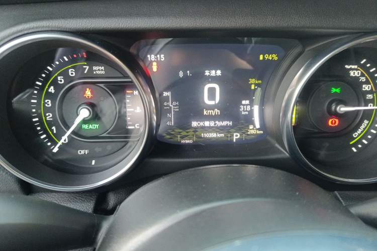 Used Jeep Wrangler New Energy 2021 Four-Door 2.0T 4xe Sahara First Edition Odometer Close Up