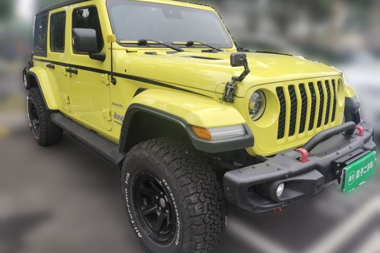 Used Jeep Wrangler New Energy 2022 Four-Door 2.0T 4xe Sahara Fluorescent Yellow Limited Edition Front Right 45 Deg