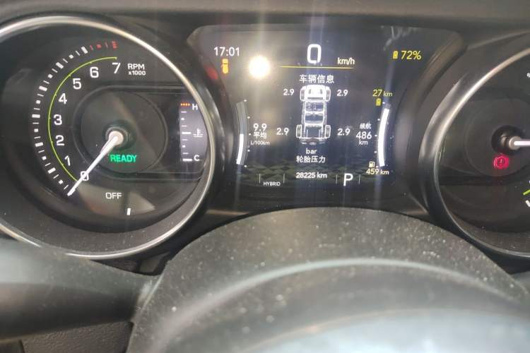 Used Jeep Wrangler New Energy 2022 Four-Door 2.0T 4xe Sahara Fluorescent Yellow Limited Edition Odometer Close Up