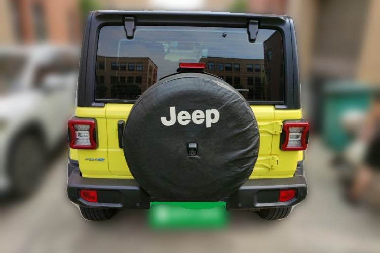 Used Jeep Wrangler New Energy 2022 Four-Door 2.0T 4xe Sahara Fluorescent Yellow Limited Edition Rear