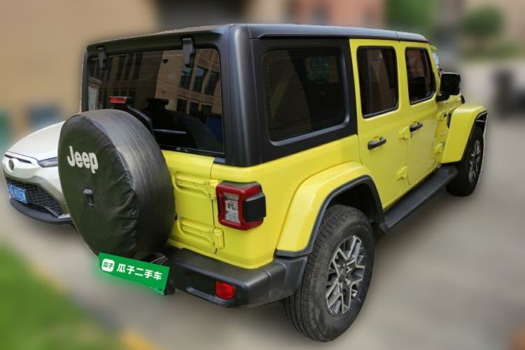 Used Jeep Wrangler New Energy 2022 Four-Door 2.0T 4xe Sahara Fluorescent Yellow Limited Edition Rear Right 45 Deg