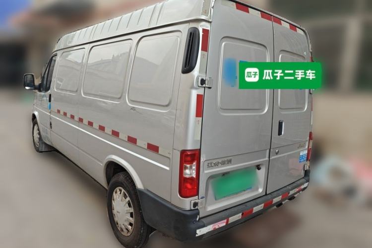 Used JMC Transit 2019 2.8T Commercial Version Long Wheelbase Mid-Roof 3-Seater Rear Single Tire China VI Emission Standard – JX493 Rear Left 45 Deg