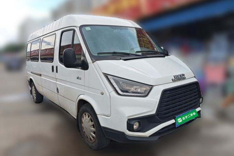 Used JMC Transit 2019 2.8T Commercial Version Long Wheelbase Mid-Roof 6-Seater Rear Single Tire China VI Emission Standard – JX493 Front Right 45 Deg