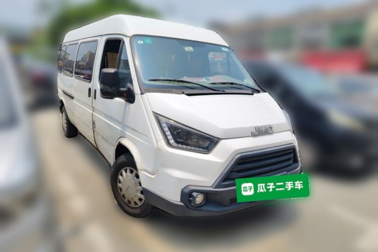 Used JMC Transit 2019 2.8T Commercial Version Long Wheelbase Mid-Roof 6-Seater Rear Single Tire China VI Emission Standard – JX493 Front Right 45 Deg